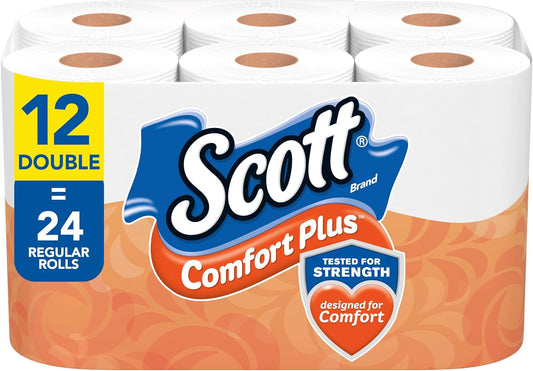 Uniites.com™ Scott Comfort Plus Toilet Paper, 12 Double Rolls, 231 Sheets per Roll, Septic-Safe, 1-Ply Toilet Tissue, $5.91