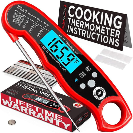 UniitesMarketplace.com™  Alpha Grillers Instant Read Meat Thermometer for Grill and Cooking, Best Waterproof Ultra Fast Thermometer with Backlight & Calibration. Digital Food Probe for Kitchen, Outdoor Grilling and BBQ!  $16.91