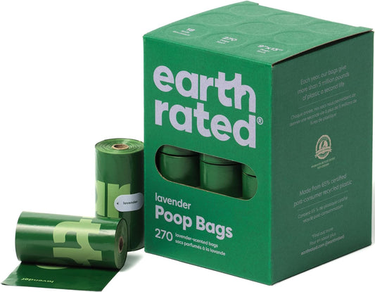 Uniites™, Earth Rated Dog Poop Bags, New Look, Guaranteed Leak Proof and Extra Thick Waste Bag Refill Rolls For Dogs, Lavender Scented, 270 Count,  $13.91