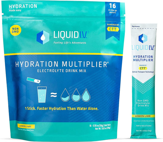 Uniites™, Liquid I.V. Hydration Multiplier - Lemon Lime - Powder Packets | Electrolyte Drink Mix | Easy Open Single-Serving | Non-GMO | 16 Stick,  $25.91