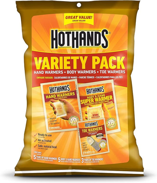 Uniites™, HotHands Toe, Hand, Body Warmer Variety Pack - Long Lasting Safe Natural Odorless Air Activated Warmers 4 Pack, $40.91
