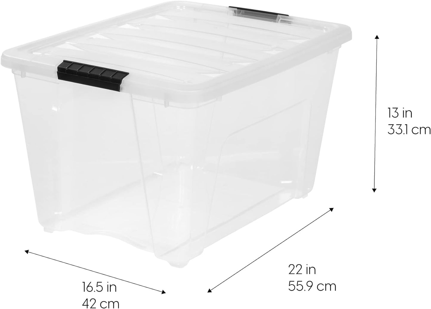 Uniites™ IRIS USA 53 Quart Stackable Plastic Storage Bins with Lids and Latching Buckles, 6 Pack - Clear, Containers with Lids and Latches, Durable Nestable Closet $79.91