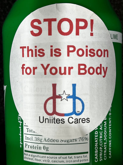 Uniites™ Marketplace, Trying to Quit Drinking Soda or Beer, Stopping Smoking or Reducing Sugary Treats? Try Uniites Cares Poison Stickers, (5 pack) 1 Sheet includes 12 Stickers $10.91