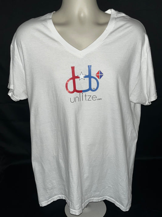 Uniites™, Brand Apparel, Hanes Unisex Pre-washed T-Shirt, 100% Cotton, White, V-Neck, Large,  $19.91