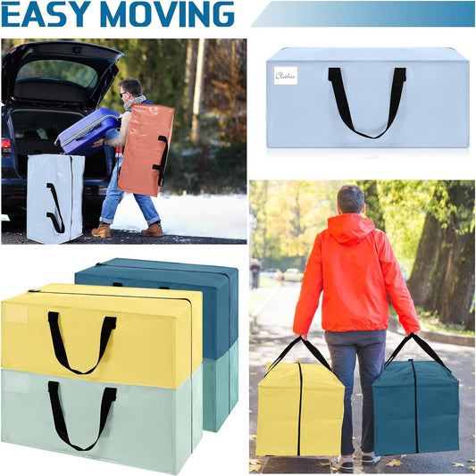 Uniites™ Clysee 6 Pack Heavy Duty Moving Bags Extra Large Storage Totes with Backpack Straps Handles and Zippers for Space Saving Moving Storage, Alternative to Moving Boxes Multi Color Packing Bag $34.91