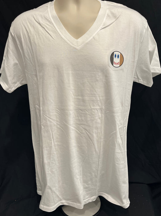 Uniites™ BIYD Foundation Logo, White, Unisex, V-neck, T-shirt, XS,  $9.91