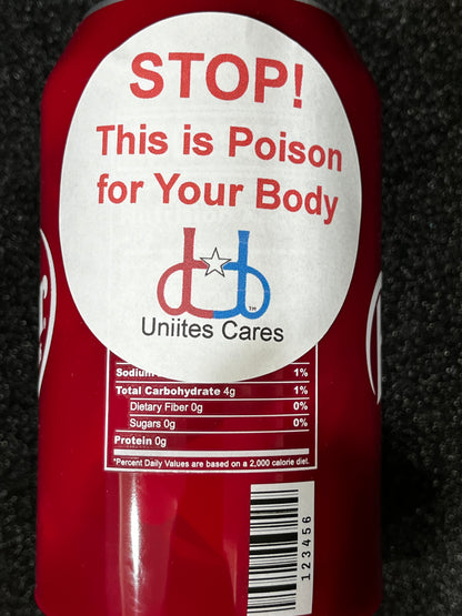 Uniites™ Marketplace, Trying to Quit Drinking Soda or Beer, Stopping Smoking or Reducing Sugary Treats? Try Uniites Cares Poison Stickers, (5 pack) 1 Sheet includes 12 Stickers $10.91