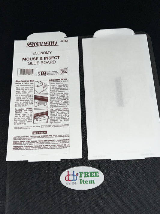 Uniites™ Marketplace Free Gift, (2) Glue Pads to catch Insects, Rats, Small Snakes