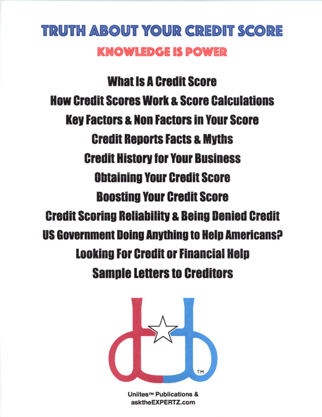 Uniites™ Publications, The Truth About Your Credit Scores, Digital Version PDF, $19.91