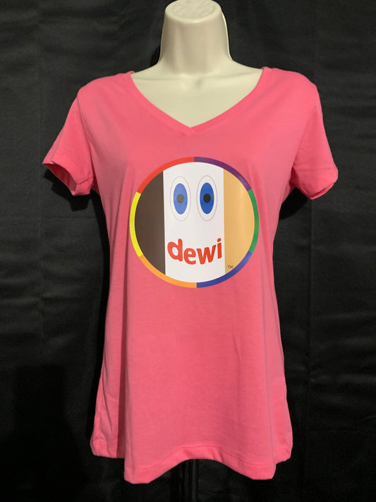 Uniites™, dewi Brand Logo Rainbow Edition, Women's, Pink, V-neck, T-shirt, M,  $9.91