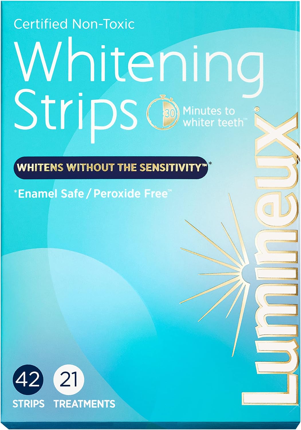 Uniites™, Lumineux Teeth Whitening Strips 21 Treatments - Enamel Safe for Whiter Teeth - Whitening Without the Sensitivity - Dentist Formulated and Certified Non-Toxic - Sensitivity Free, $45.91