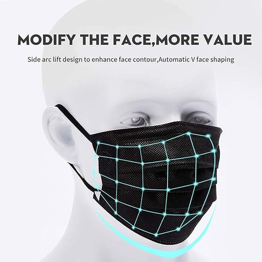 Uniites™ 10 Pcs Disposable 4-ply Non-woven Face Mask, Black, $2.91