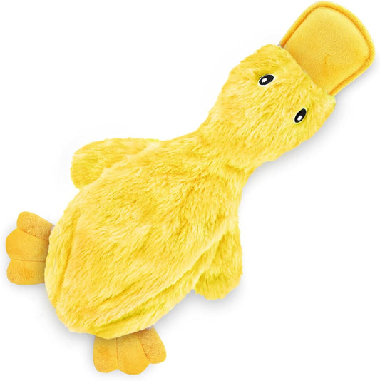 Uniites™,  Best Pet Supplies Crinkle Dog Toy for Small, Medium, and Large Breeds, Cute No Stuffing Duck with Soft Squeaker, Fun for Indoor Puppies and Senior Pups, Plush No Mess Chew and Play - Yellow, Large,  $5.91