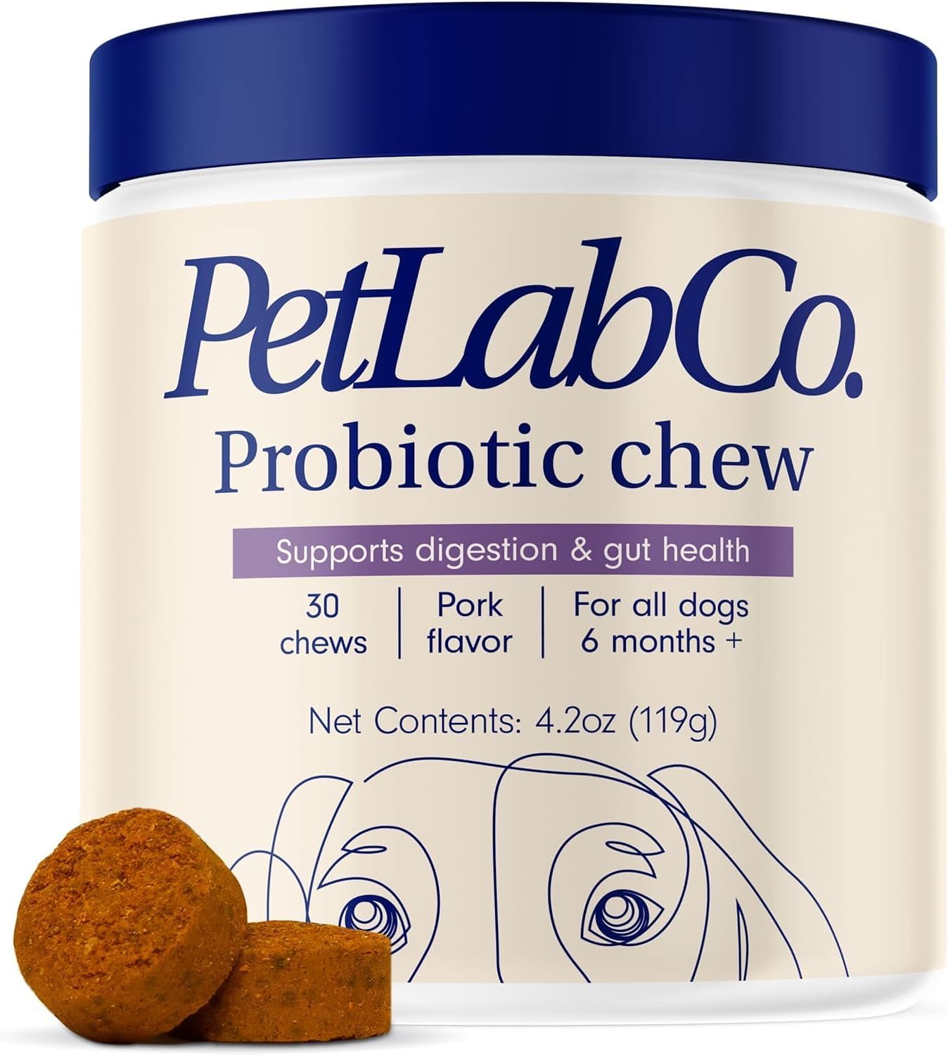 UniitesMarketplace.com™  PetLab Co. Probiotics for Dogs, Pork Flavored, Support Gut Health, Diarrhea, Digestive Health & Seasonal Allergies - 30 Soft Chews - Packaging May Vary,  $36.91