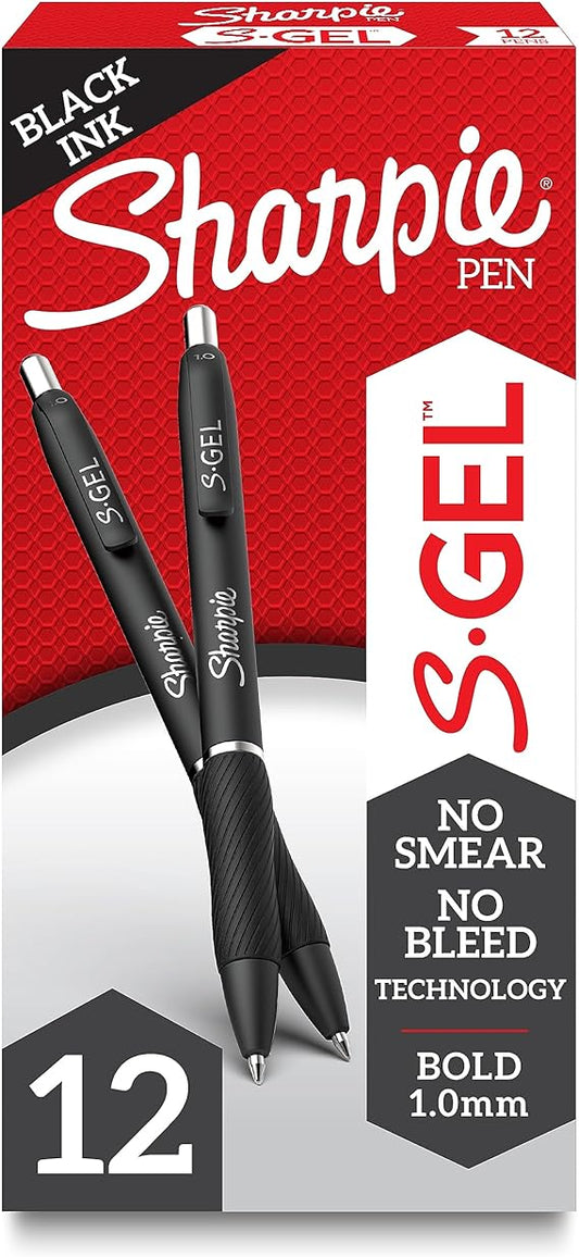 Uniites™, SHARPIE S-Gel Gel Pens, Bold Point (1.0mm), Black Ink Gel Pen, 12 Count,  $8.91