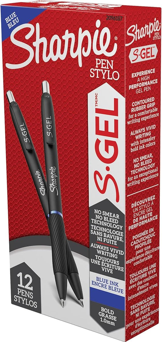 Uniites™, SHARPIE S-Gel Gel Pens, Bold Point (1.0mm), Blue Ink Gel Pen, 12 Count,  $8.91