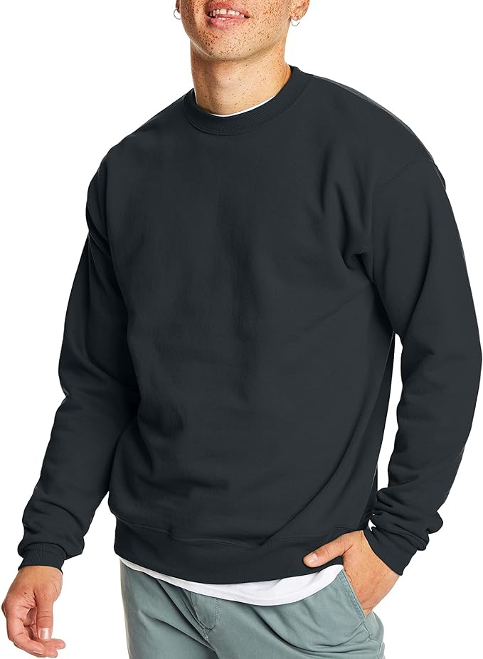 Uniites™, Hanes Men's Ecosmart Fleece Sweatshirt, Cotton-blend Pullover, Crewneck Sweatshirt for Men,  $14.91