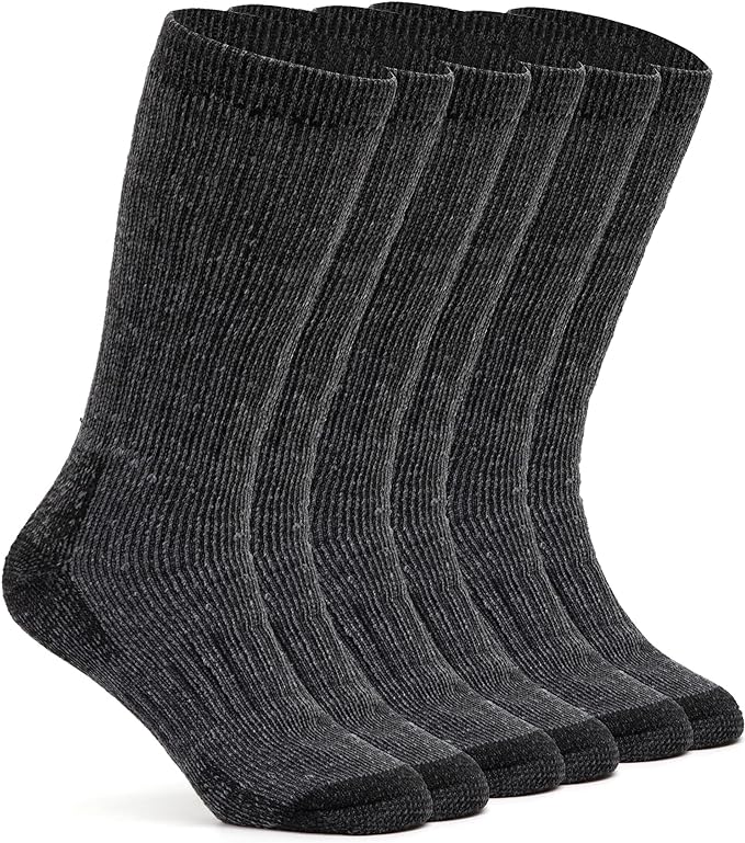 Uniites™, Alvada Mens Merino Wool Crew Socks Thermal and Warm Socks for Winter Work Hiking Running 3 Pairs, M-L,  $22.91
