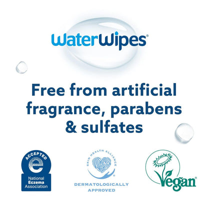 Uniites™, WaterWipes Plastic-Free Original Baby Wipes, 99.9% Water Based Wipes, Unscented & Hypoallergenic for Sensitive Skin, 60 Count (Pack of 12), Packaging May Vary,  $40.91